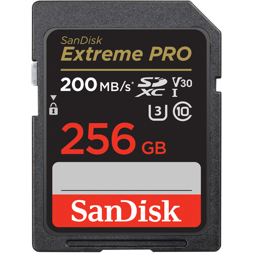 SanDisk 256GB Extreme PRO UHS-I SDXC Memory Card (200 MB/s)